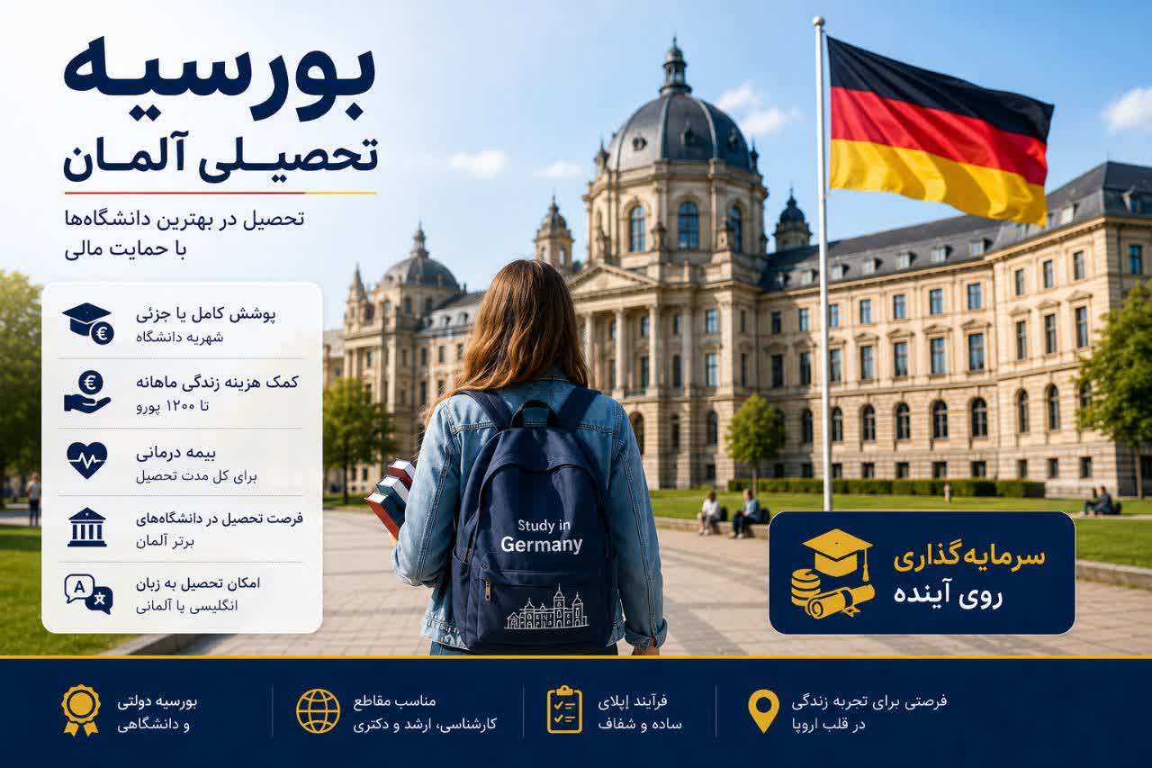 بورسیه تحصیلی آلمان ۲۰۲۶؛ شرایط، انواع بورسیه، مدارک و نحوه دریافت